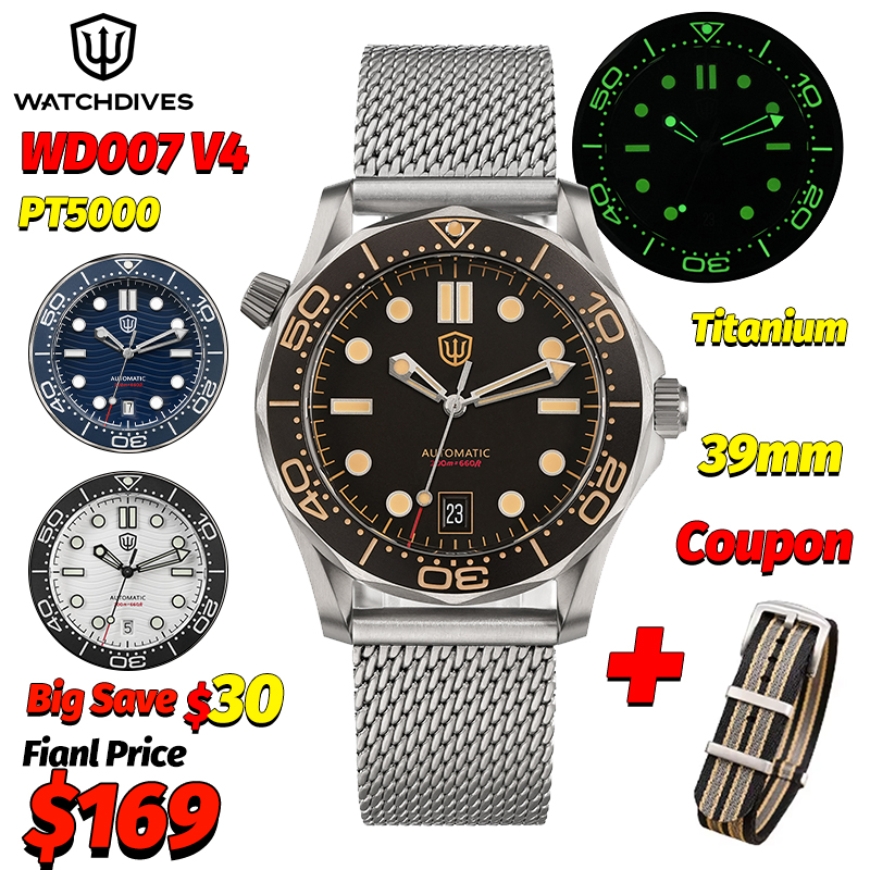 Titanium Sport Watch - Watchdives Wd007 V4 39Mm NTTD Jam