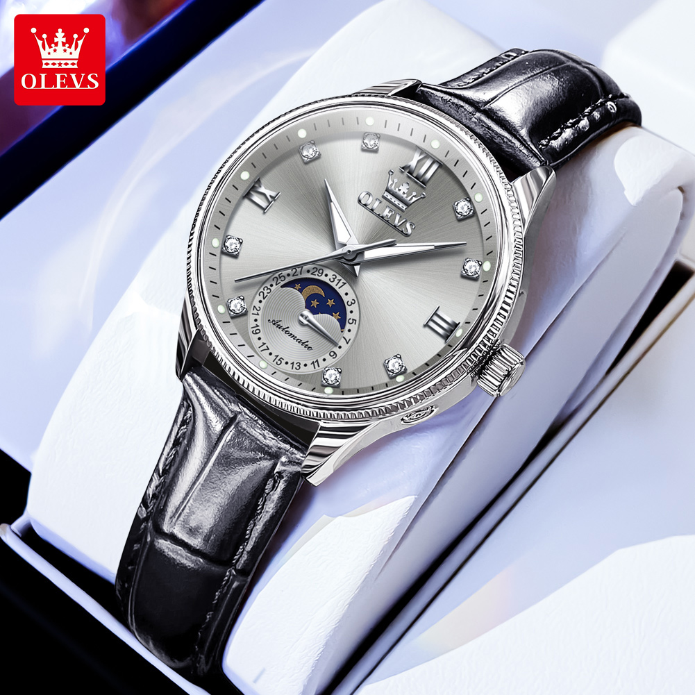 Luxury Watch Moon Phase - OLEVS Jam Tangan Wanita Fashion Moon