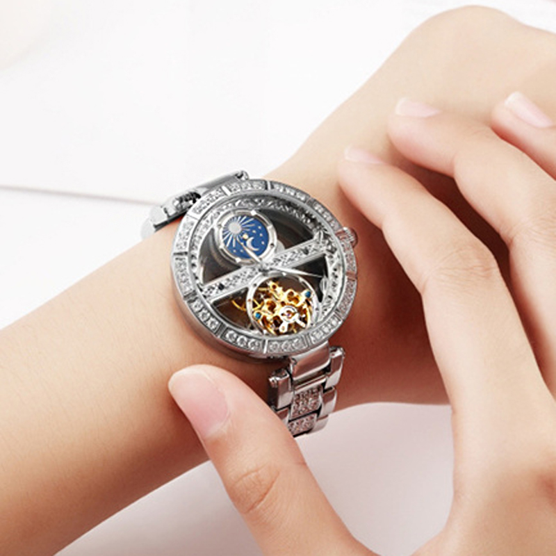 Luxury Watch Moon Phase - Jam tangan wanita otomatis, jam tangan