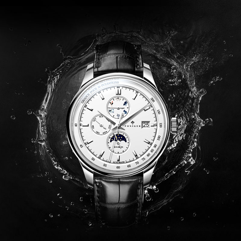 PONIGER 2025 Jam Tangan Pria B - Luxury Watch Moon Phase ulasan dan harga