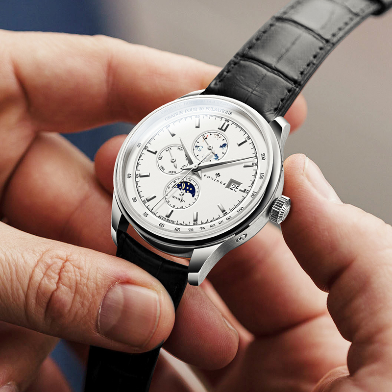 PONIGER 2025 Jam Tangan Pria B - Luxury Watch Moon Phase ulasan dan harga