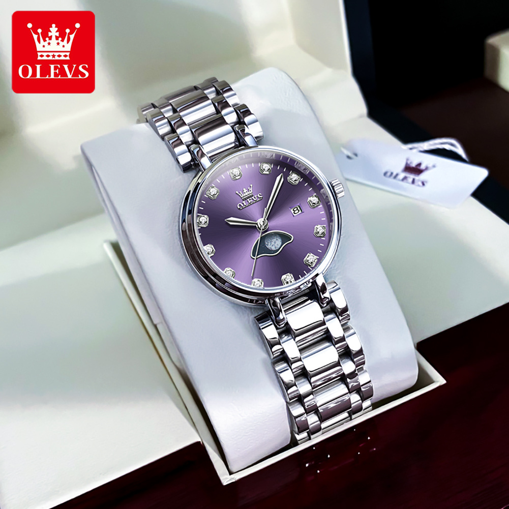 OLEVS jam tangan wanita, elega - Luxury Watch Moon Phase ulasan dan harga
