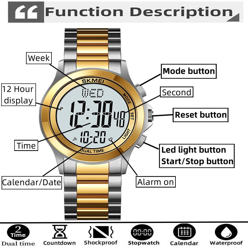 Skmei gelang kronograf Led pri - Minute Repeater Watch ulasan dan harga