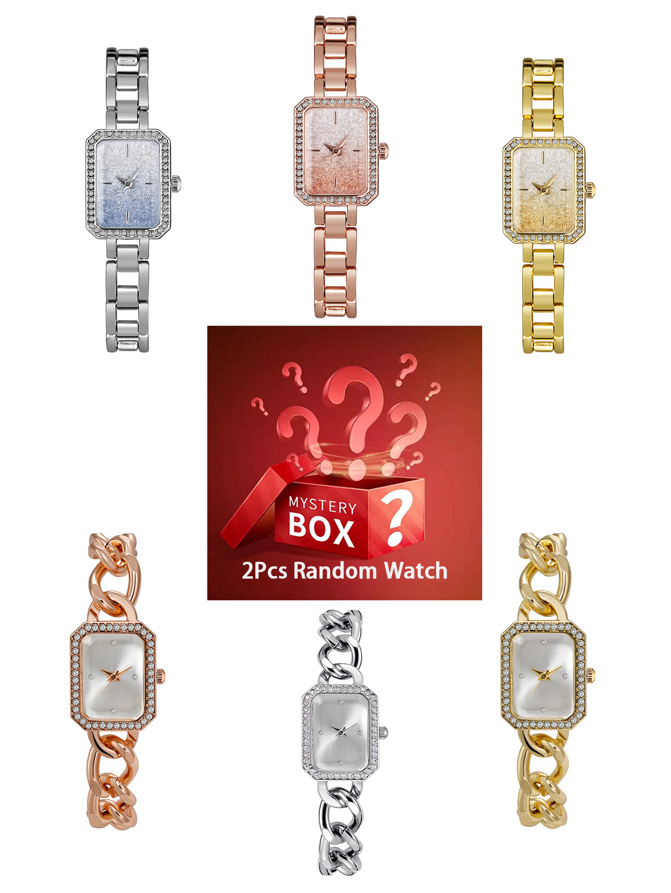 2 buah jam tangan wanita kotak - Luxury Watch Square ulasan dan harga