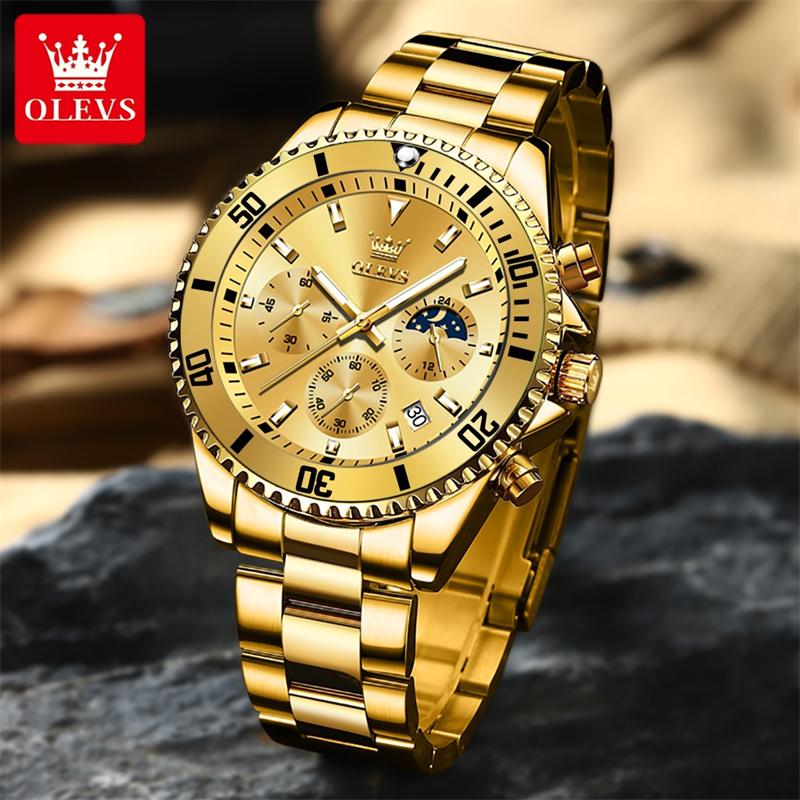 OLEVS jam tangan kuarsa emas p - Luxury Watch Exhibition ulasan dan harga