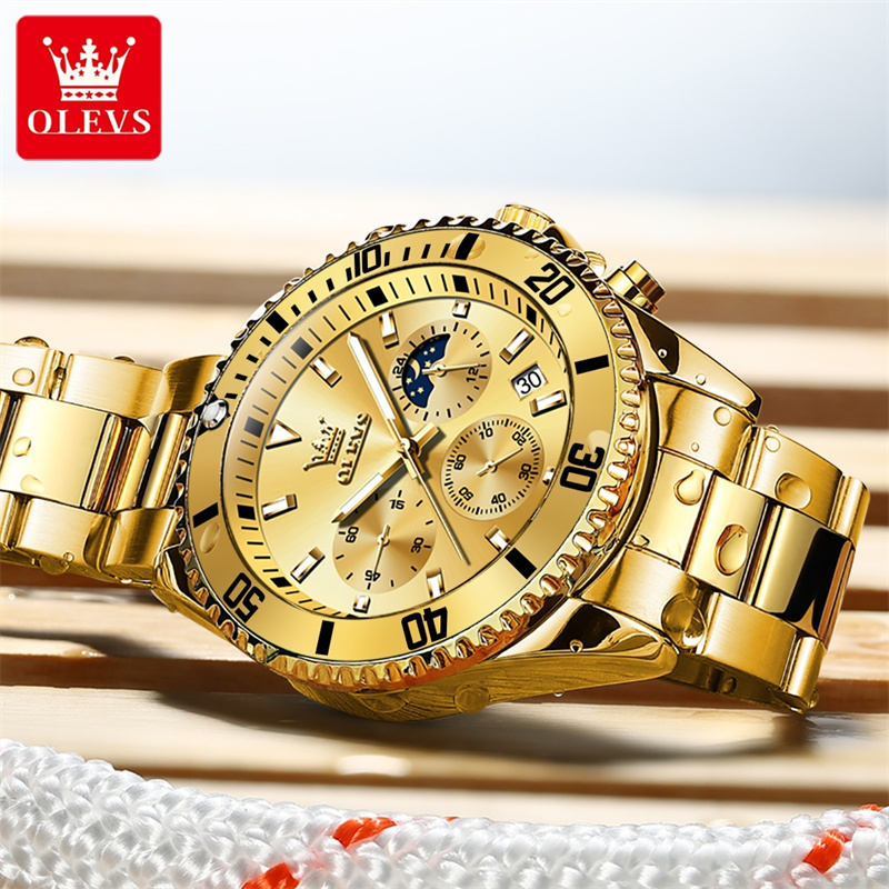 OLEVS jam tangan kuarsa emas p - Luxury Watch Exhibition ulasan dan harga