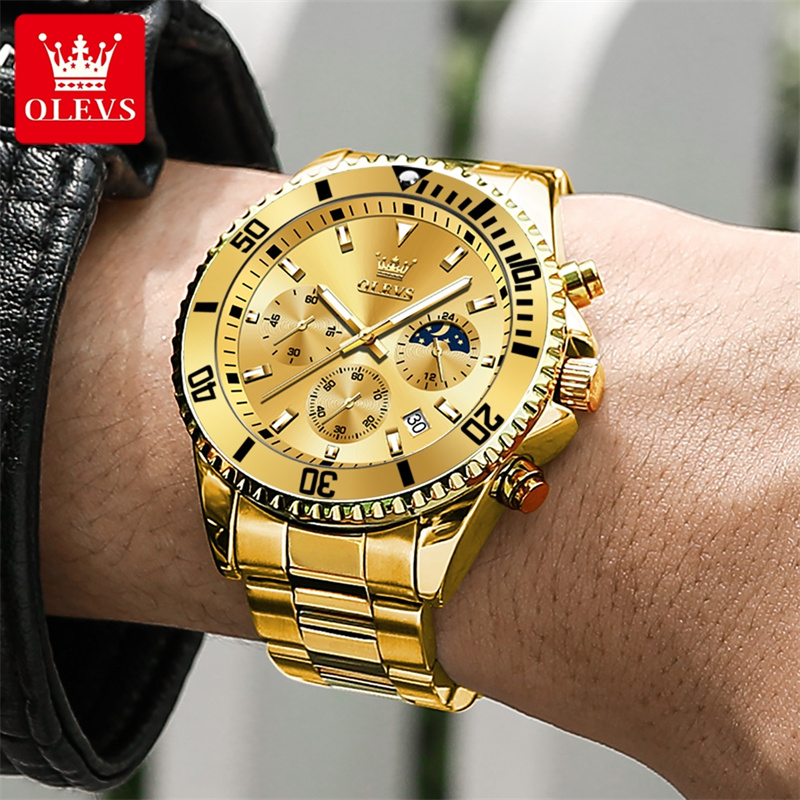 OLEVS jam tangan kuarsa emas p - Luxury Watch Exhibition ulasan dan harga