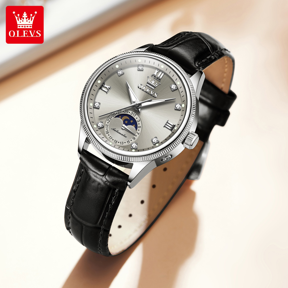 OLEVS Jam Tangan Wanita Fashio - Luxury Watch Moon Phase ulasan dan harga