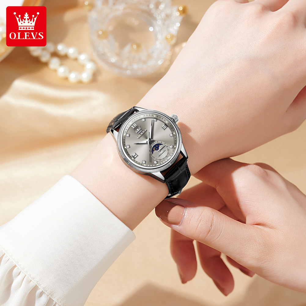 OLEVS Jam Tangan Wanita Fashio - Luxury Watch Moon Phase ulasan dan harga