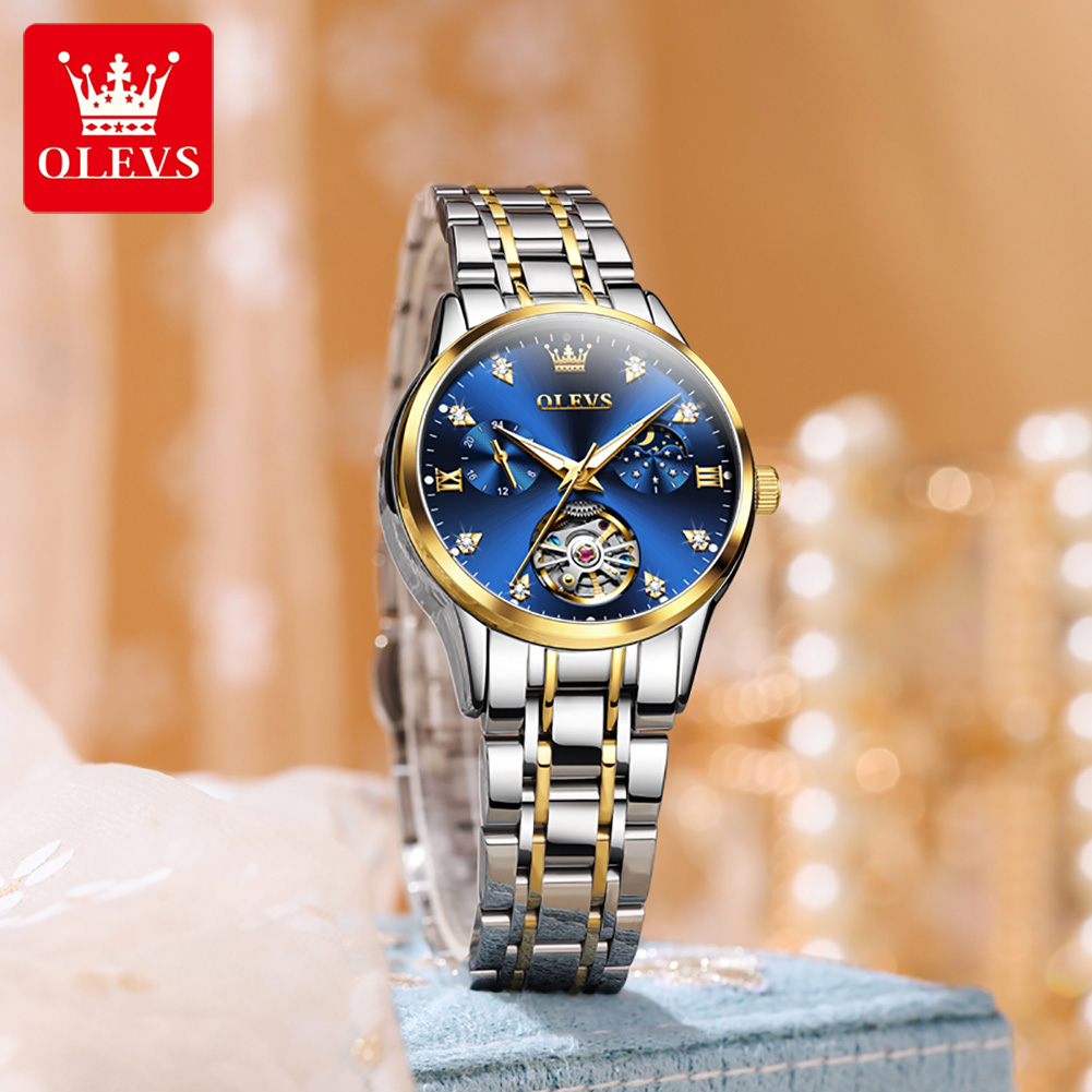OLEVS Jam Tangan Wanita Jam Ta - Luxury Watch Moon Phase ulasan dan harga