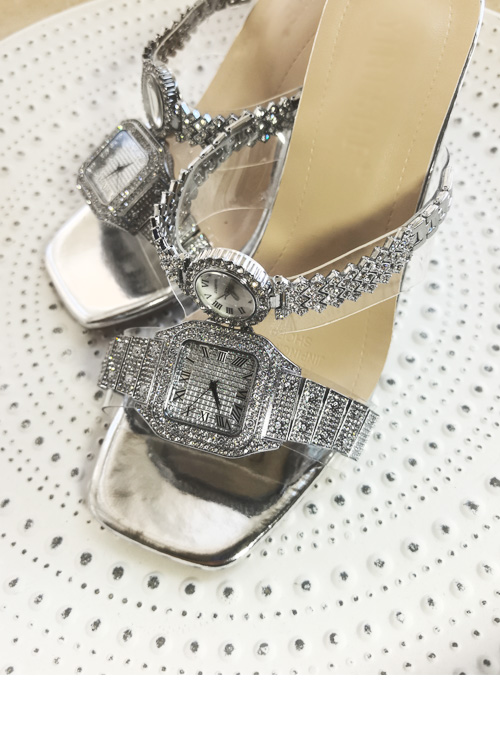 Sepatu hak tinggi kristal desa - Luxury Watch Leather ulasan dan harga