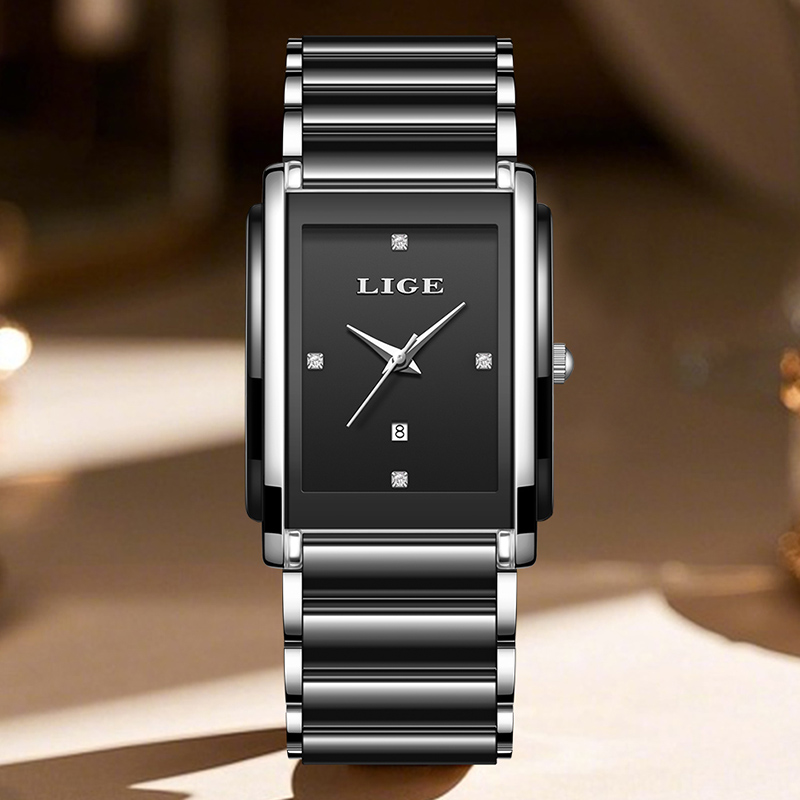LIGE Jam Tangan Wanita Mewah B - Luxury Watch Square ulasan dan harga