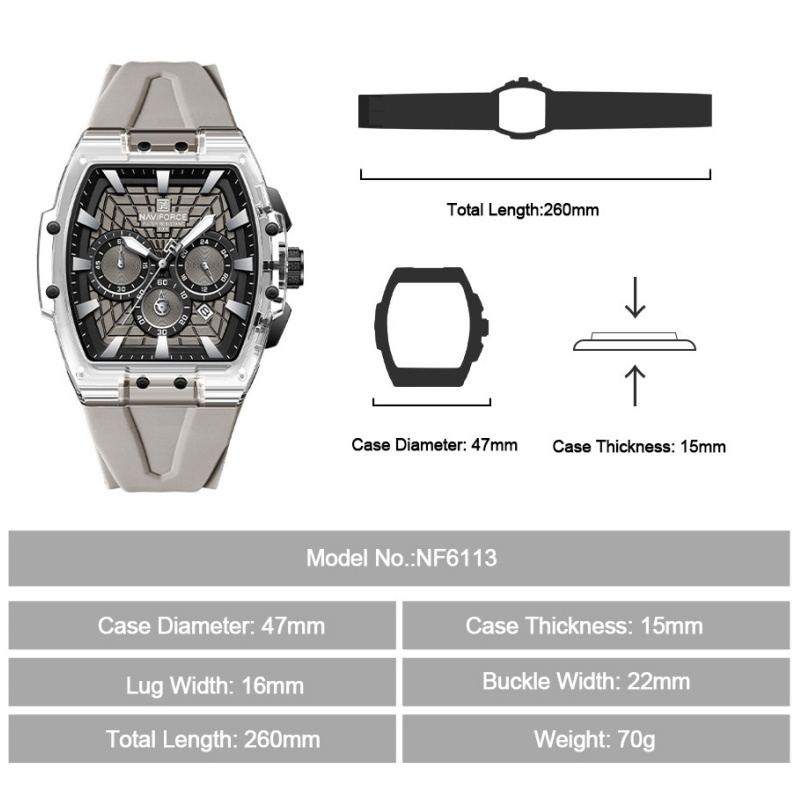 NF6113 NAVIFORCE Jam Tangan Kr - Minute Repeater Watch ulasan dan harga
