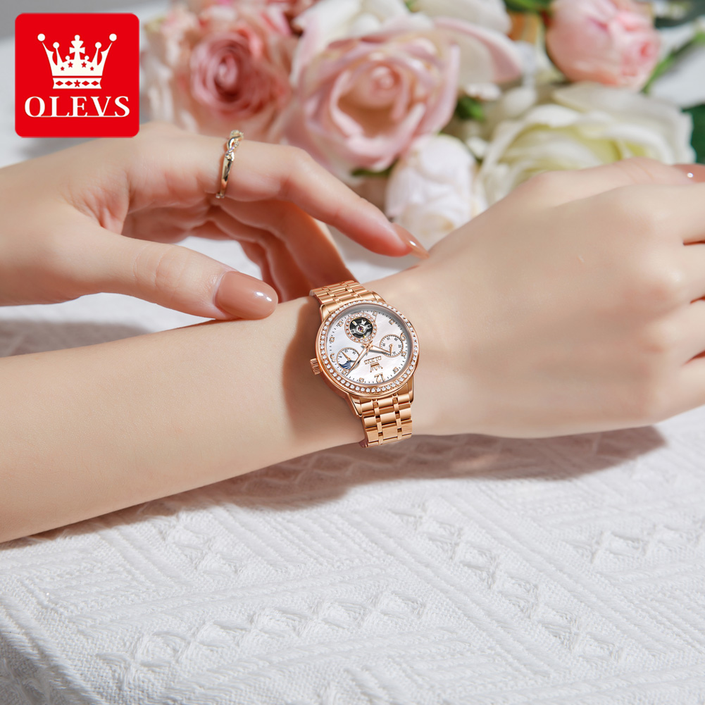 OLEVS Jam Tangan Wanita Jam Ta - Luxury Watch Leather ulasan dan harga