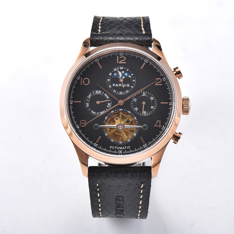 Parnis 43mm Dial Putih Jam Tan - Minute Repeater Watch ulasan dan harga