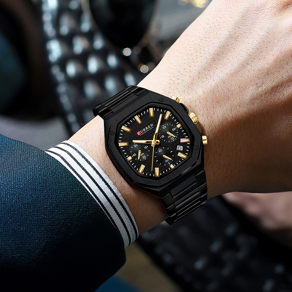 CURREN Jam Tangan Chrono Perse - Luxury Watch Square ulasan dan harga