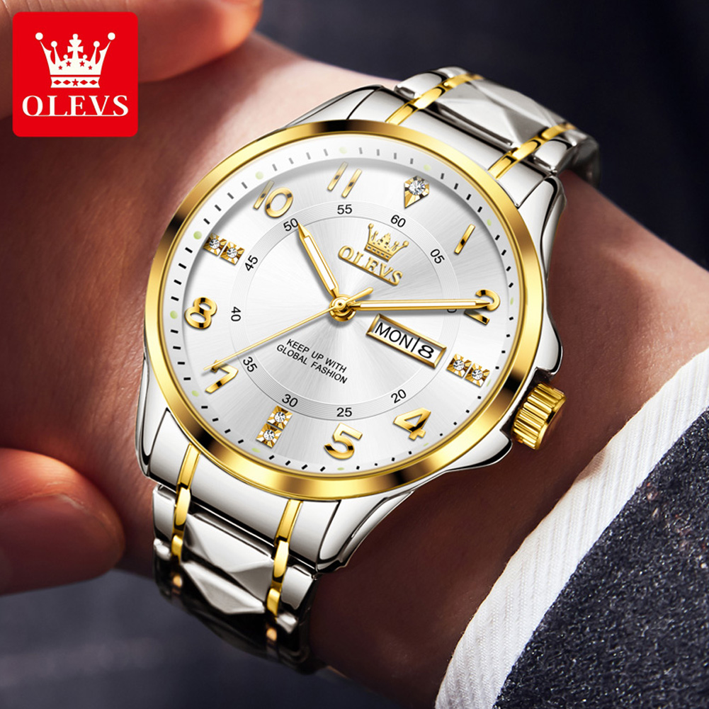 OLEVS Jam Tangan Asli Bermerek - Luxury Watch With Arabic Numerals ulasan dan harga