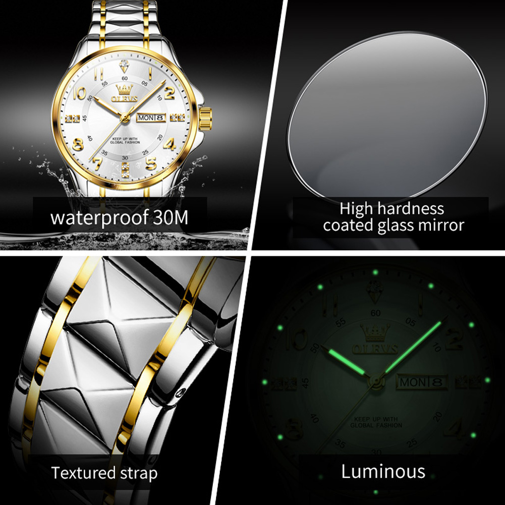 OLEVS Jam Tangan Asli Bermerek - Luxury Watch With Arabic Numerals ulasan dan harga