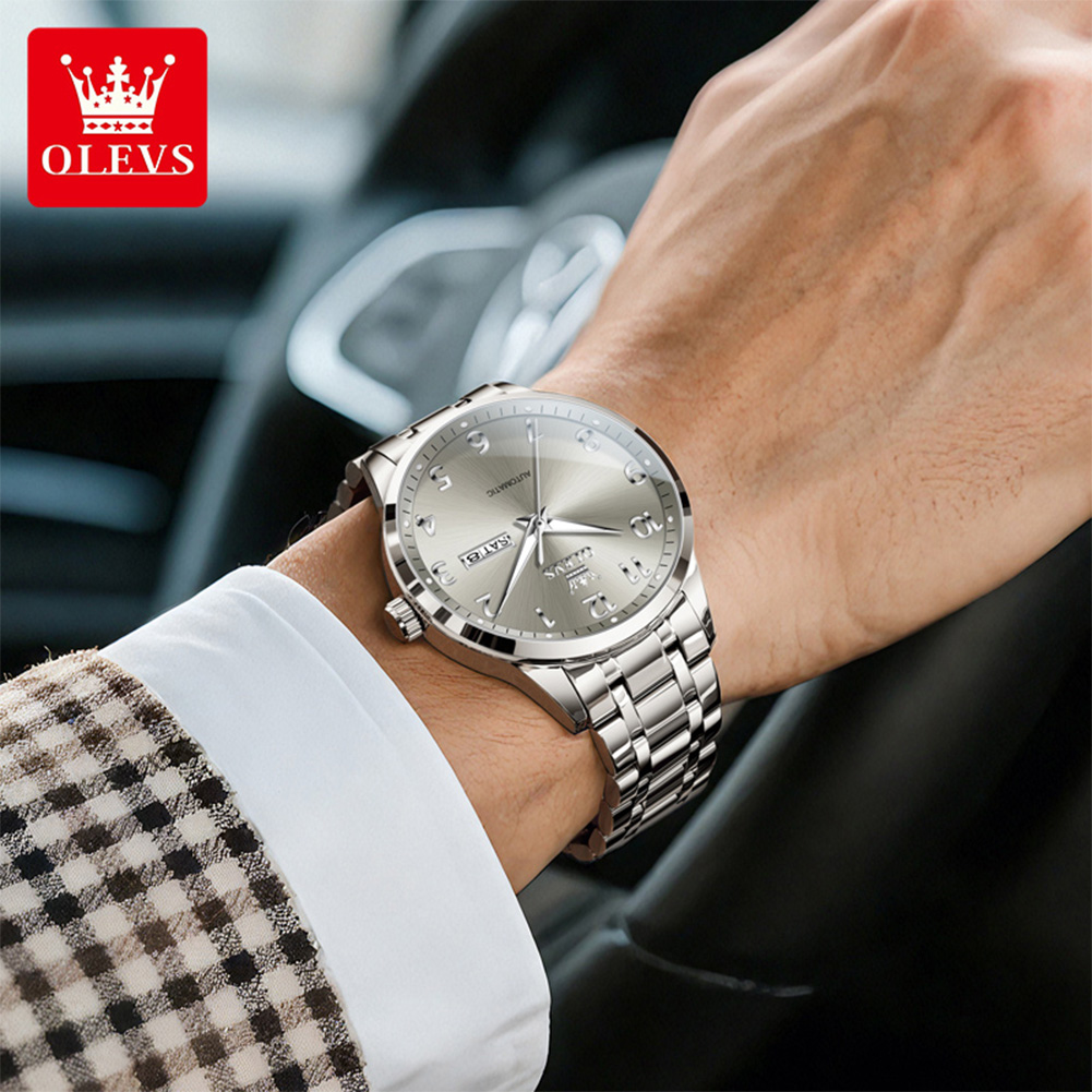 Jam tangan otomatis OLEVS untu - Luxury Watch With Arabic Numerals ulasan dan harga